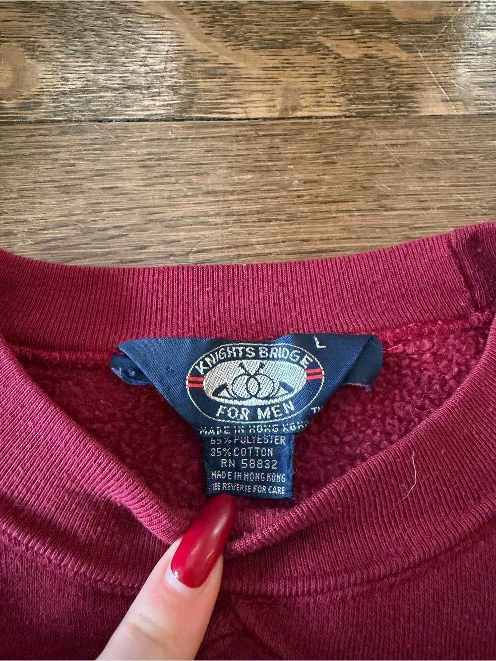 Men's Crewneck Knit Sweater in Deep Berry